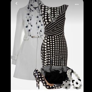 Boden Black & White Calf 3” Heels With Bow. Size 37.5. D10/A1586